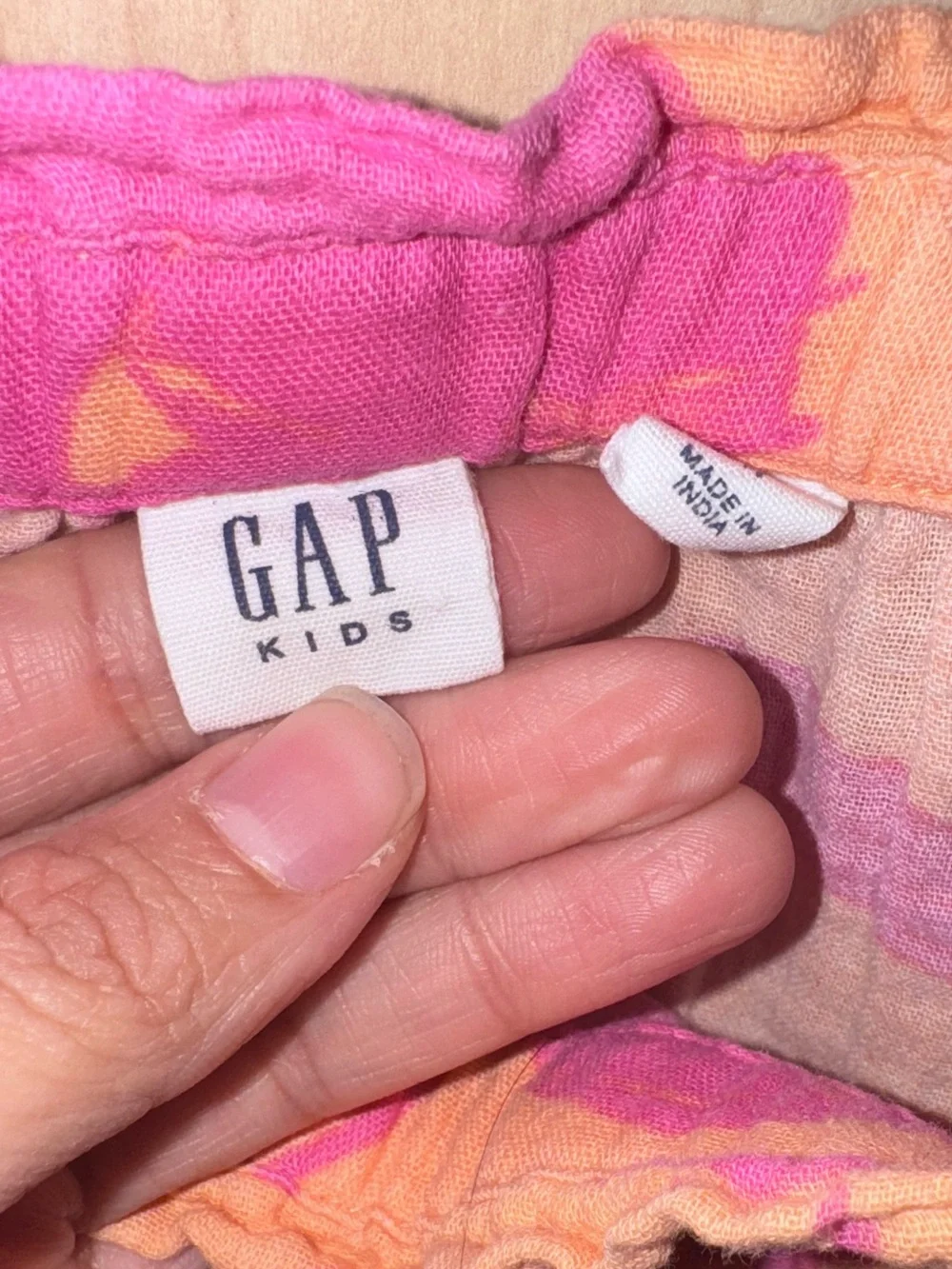 GAP Girls Floral 2 Piece Crop Top Shorts Set Pink Orange Size 8